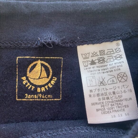 PETIT BATEAU  Navy & Gold Striped Long Sleeve Dress 3T💛 - Picture 3 of 5